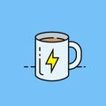 Coffee energy line icon