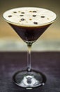 Coffee espresso cream martini cocktail drink glass Royalty Free Stock Photo