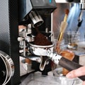 Coffee Espresso in the making by barista