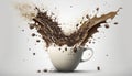 Coffee Explosion. Generative AI Royalty Free Stock Photo