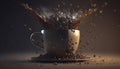 Coffee Explosion. Generative AI Royalty Free Stock Photo