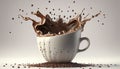 Coffee Explosion. Generative AI Royalty Free Stock Photo