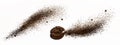 Coffee explosion, realistic cracked bean or powder Royalty Free Stock Photo