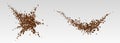 Coffee explosion, 3d powder burst with particles Royalty Free Stock Photo