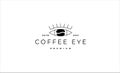 Coffee Eye Monoline Logo Design Vector illustration