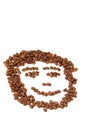 Coffee face smiled isolated