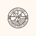 Coffee farm badge logo design vector, can use for your trademark, branding identity or commercial brand