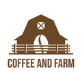 coffee and farm flat minimalist logo design Royalty Free Stock Photo