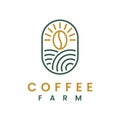 Coffee farm line logo design