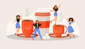 Coffee fest flat concept vector illustration