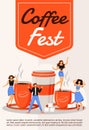 Coffee fest poster flat vector template