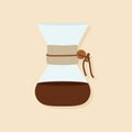 Coffee Filter flat element for international coffee day background
