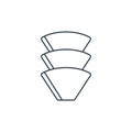 coffee filter icon vector from coffee shop concept. Thin line illustration of coffee filter editable stroke. coffee filter linear