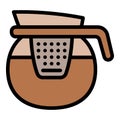 Coffee filter pot icon outline vector. Barista drink