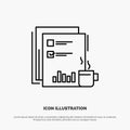 Coffee, Financial, Market, News, Newspaper, Newspapers, Paper Line Icon Vector