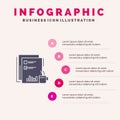 Coffee, Financial, Market, News, Newspaper, Newspapers, Paper Solid Icon Infographics 5 Steps Presentation Background