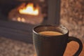 Coffee by the Fireplace