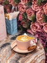 Coffee with Flowers Royalty Free Stock Photo