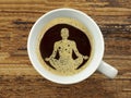 In coffee foam a wellness symbol Royalty Free Stock Photo