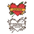 Coffee forever love hand drawn poster. Vector vintage illustration.