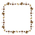 Coffee frame pattern with cup and croissant