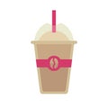 Coffee frappe drink flat style vector illustration