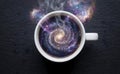 Coffee Galaxy: A Cup of Cosmic Wonder - Universe in a Mug Royalty Free Stock Photo
