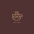 Coffee Geek Glasses caffee logo design
