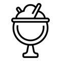 Coffee gelato icon outline vector. Icecream dessert