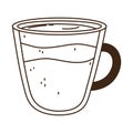 Coffee glass cup beverage line icon style