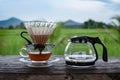Coffee glass cup and water pot Royalty Free Stock Photo
