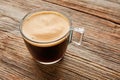 Coffee glass cup on wooden table Royalty Free Stock Photo