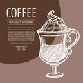 Coffee in glass with foam Irish recipe chalk sketch Royalty Free Stock Photo