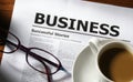 Coffee, Glasses and Business Royalty Free Stock Photo