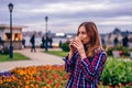 Beautiful young woman drinking coffee Royalty Free Stock Photo