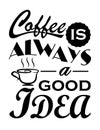 Coffee is always a good idea quote design