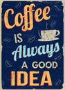 Coffee is always a good idea retro poster