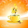 Coffee good morning with yellow cup