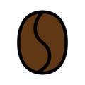 Coffee grain icon line isolated on white background. Black flat thin icon on modern outline style. Linear symbol and editable Royalty Free Stock Photo