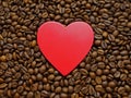 Coffee grains fill up heart. Royalty Free Stock Photo