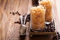 Coffee granita in small glasses Royalty Free Stock Photo