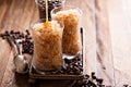 Coffee granita in small glasses Royalty Free Stock Photo
