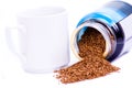 Coffee granules and mug.