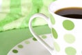 Coffee in green dotted mug Royalty Free Stock Photo