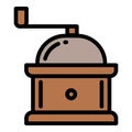 Coffee grinder icon outline vector. Barista drink