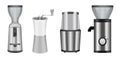 Coffee grinder icons set, realistic style Royalty Free Stock Photo