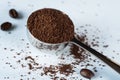 Ground Coffee Spilled from a Scoop Royalty Free Stock Photo