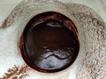 Coffee grounds in a cup, looking fortunes with a coffee cup