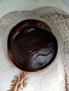 Coffee grounds in a cup, looking fortunes with a coffee cup