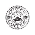 Coffee grunge rubber stamp